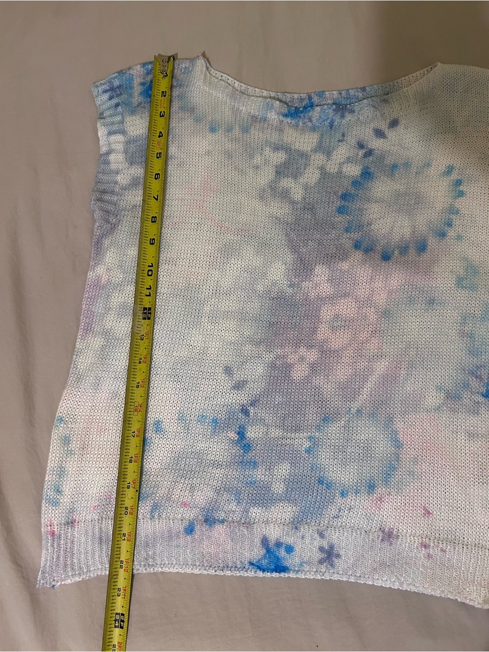 Luisa Rocco Sleeveless Knit Top Watercolor Dye Pattern Small